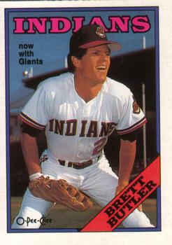 1988 O-Pee-Chee Baseball Cards 202     Brett Butler#{Now with Giants